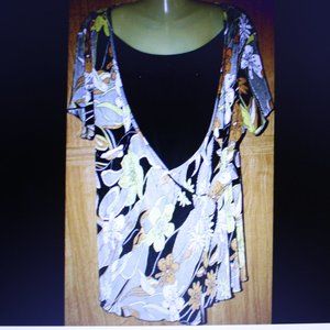 Goddess Collection Women's Floral Wrap Blouse Sz 2X
